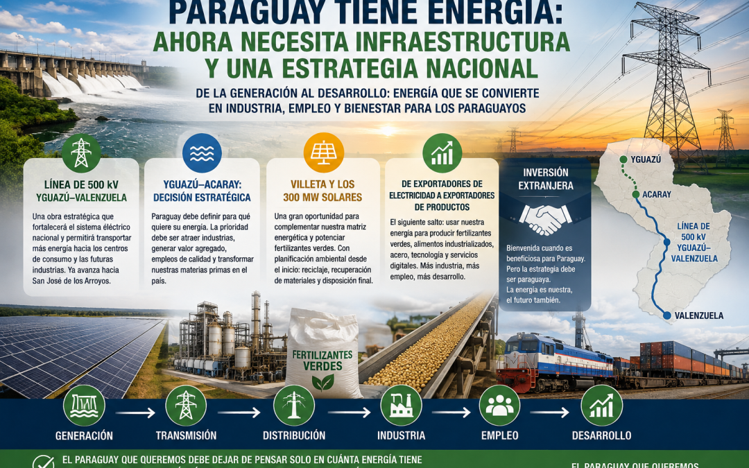 PARAGUAY TIENE ENERGÍA: AHORA NECESITA INFRAESTRUCTURA Y UNA ESTRATEGIA NACIONAL