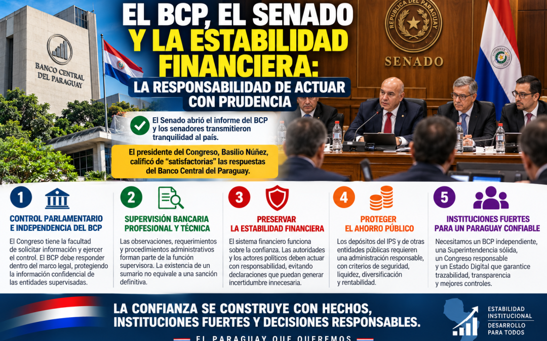 EL PRESIDENTE DEL CONGRESO CALIFICA DE SATISFACTORIAS LAS RESPUESTAS DEL BCP: LA PRUDENCIA INSTITUCIONAL DEBE PREVALECER